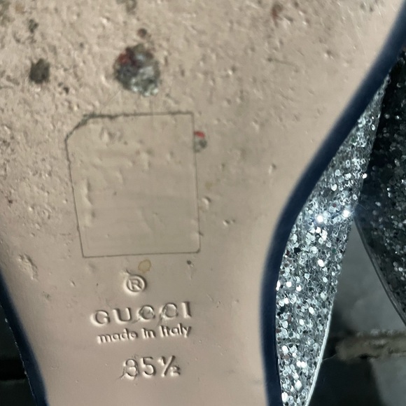 Gucci silver sparkle mules size 35 1/2.preowned good condition π - Picture 6 of 6
